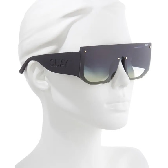 QUAY Fully Booked Sunglasses Black Smoke Green - Picture 4 of 10